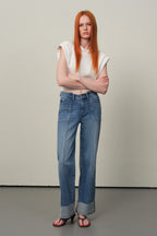 ONESO Asymmetric High Rise Wide Leg Jeans