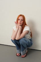 ONESO Asymmetric High Rise Wide Leg Jeans
