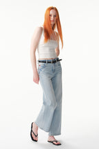 Effortless High Rise Wide Leg Ankle Jeans