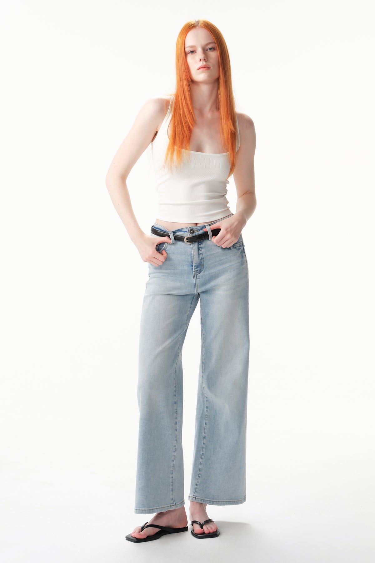 Effortless High Rise Wide Leg Ankle Jeans