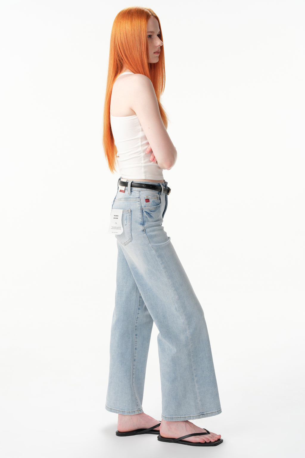Effortless High Rise Wide Leg Ankle Jeans