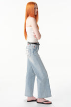 Effortless High Rise Wide Leg Ankle Jeans