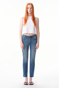 ONESO Mid Rise Button Fly Straight Jeans