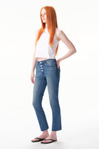 ONESO Mid Rise Button Fly Straight Jeans