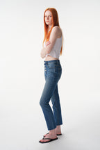 ONESO Mid Rise Button Fly Straight Jeans