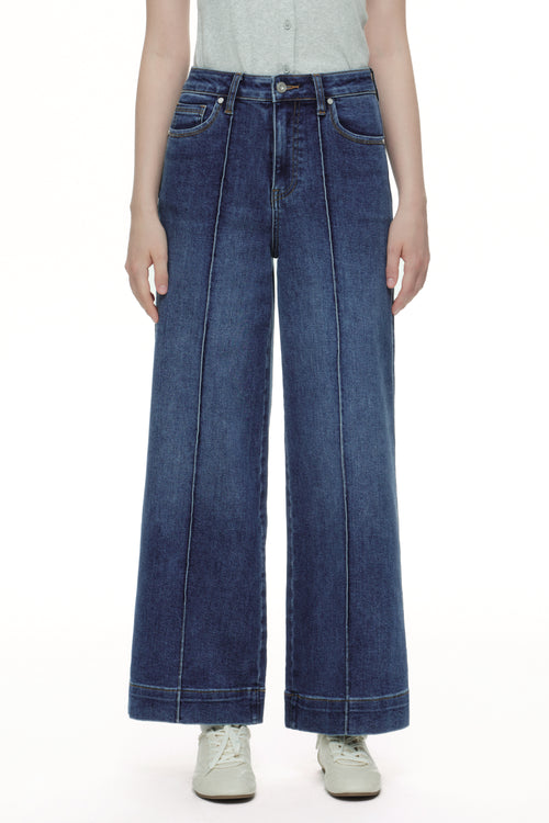 Clean Cut Modern High Rise Wide Leg Jeans