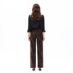Leopard Print High Rise Straight Jeans