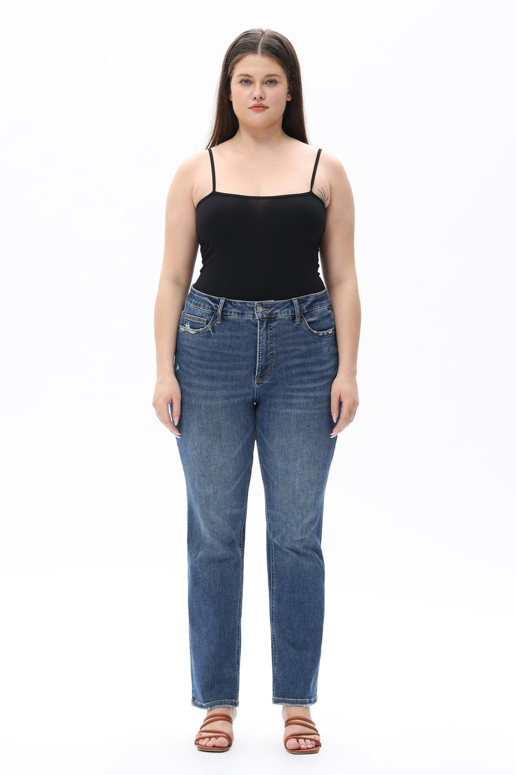 Heritage Mid Rise Straight Jeans