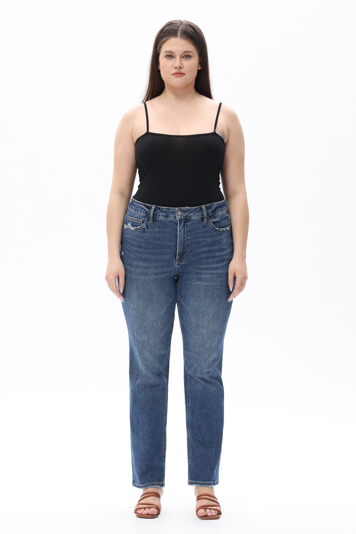 Heritage Mid Rise Straight Jeans