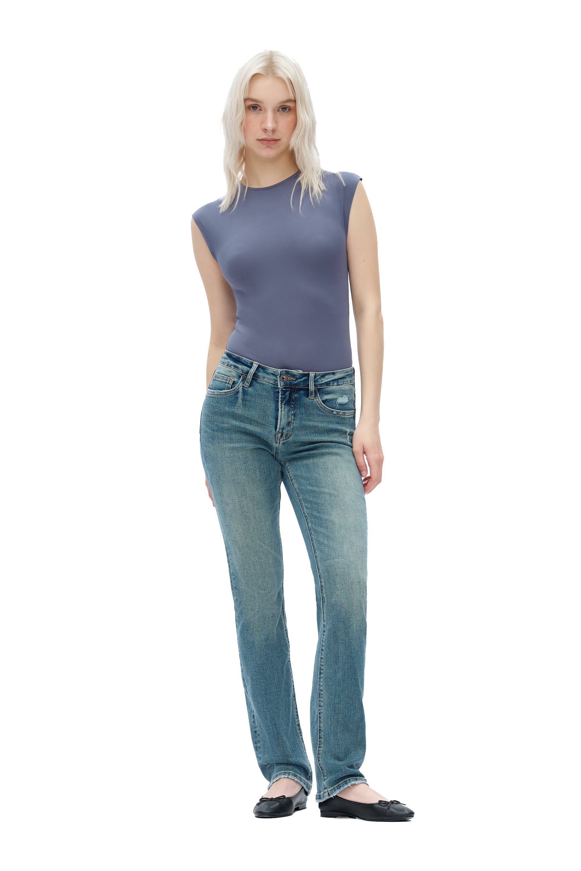Heritage Mid Rise Straight Jeans