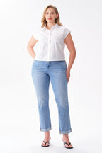 ONESO Effortless Mid Rise Straight Jeans