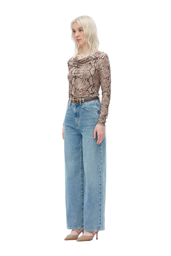Retro High Rise Wide Leg Jeans