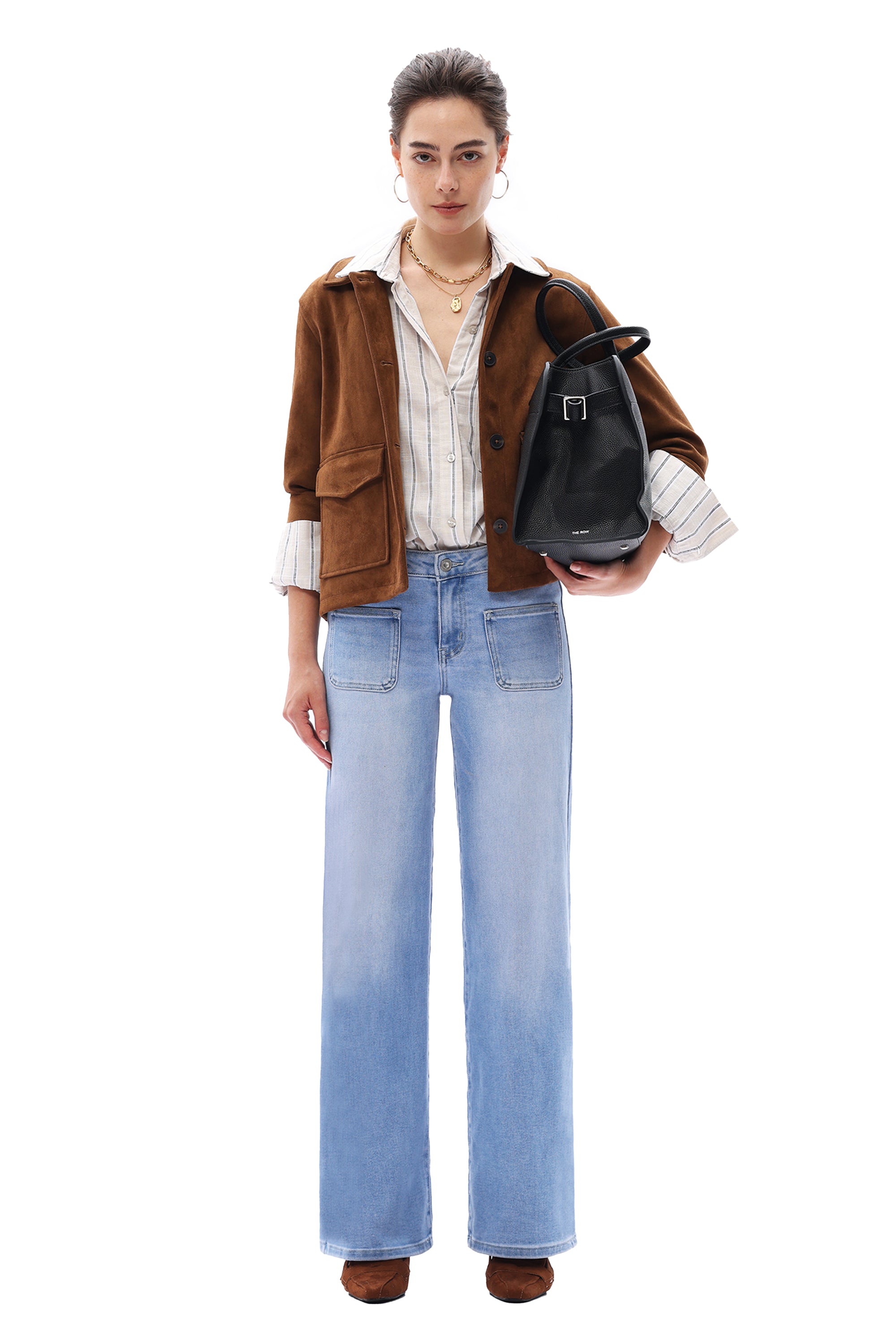 Chic Mid Rise Wide Leg Jeans