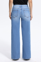 Vintage-Inspired Mid Rise Wide Leg Jeans