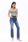 HIGH RISE BOOTCUT JEANS BUTTUM FLY WITH PATCH POCKET DENIM OSF1140