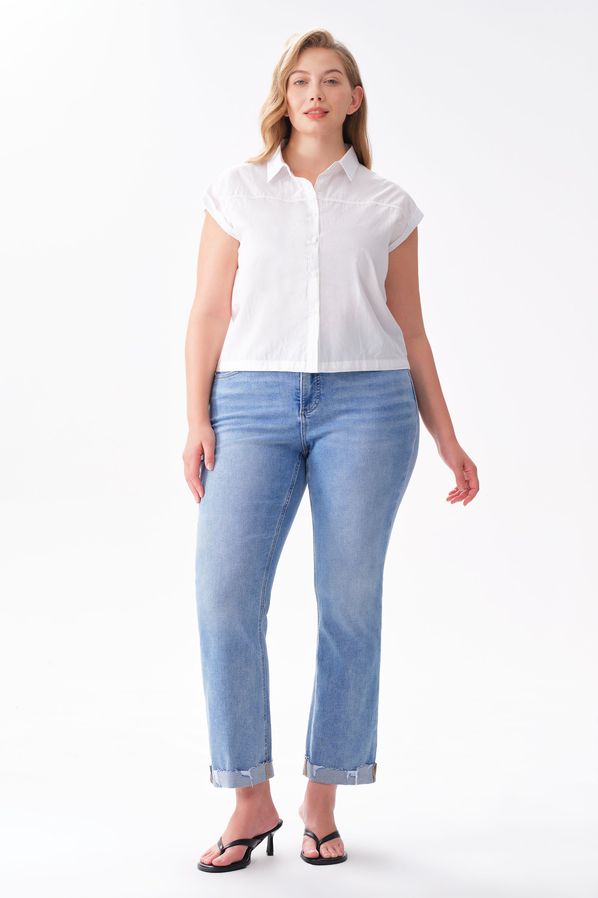 ONESO Effortless Mid Rise Straight Jeans