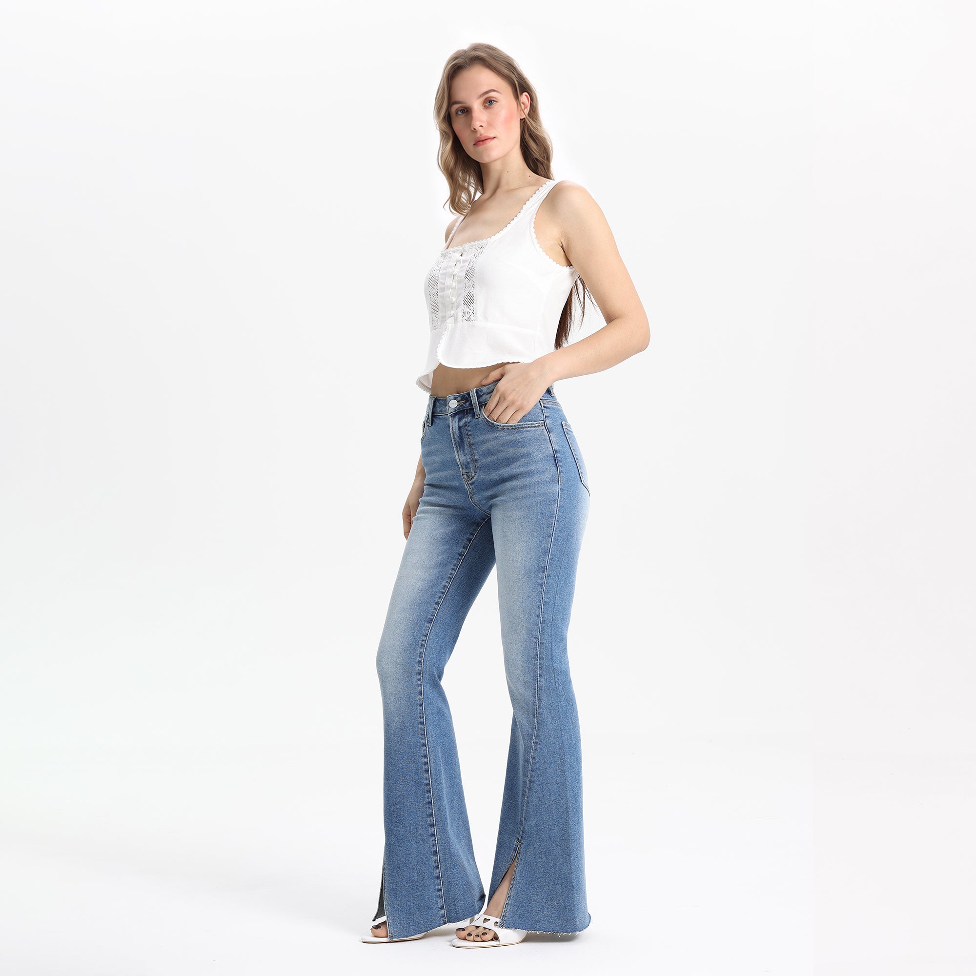 High Rise Flare Denim Jeans