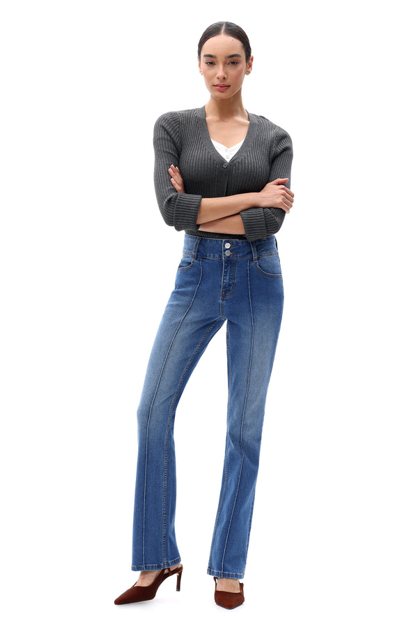 Western-Inspired Mid Rise Bootcut Jeans