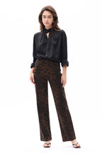 Leopard Print High Rise Straight Jeans