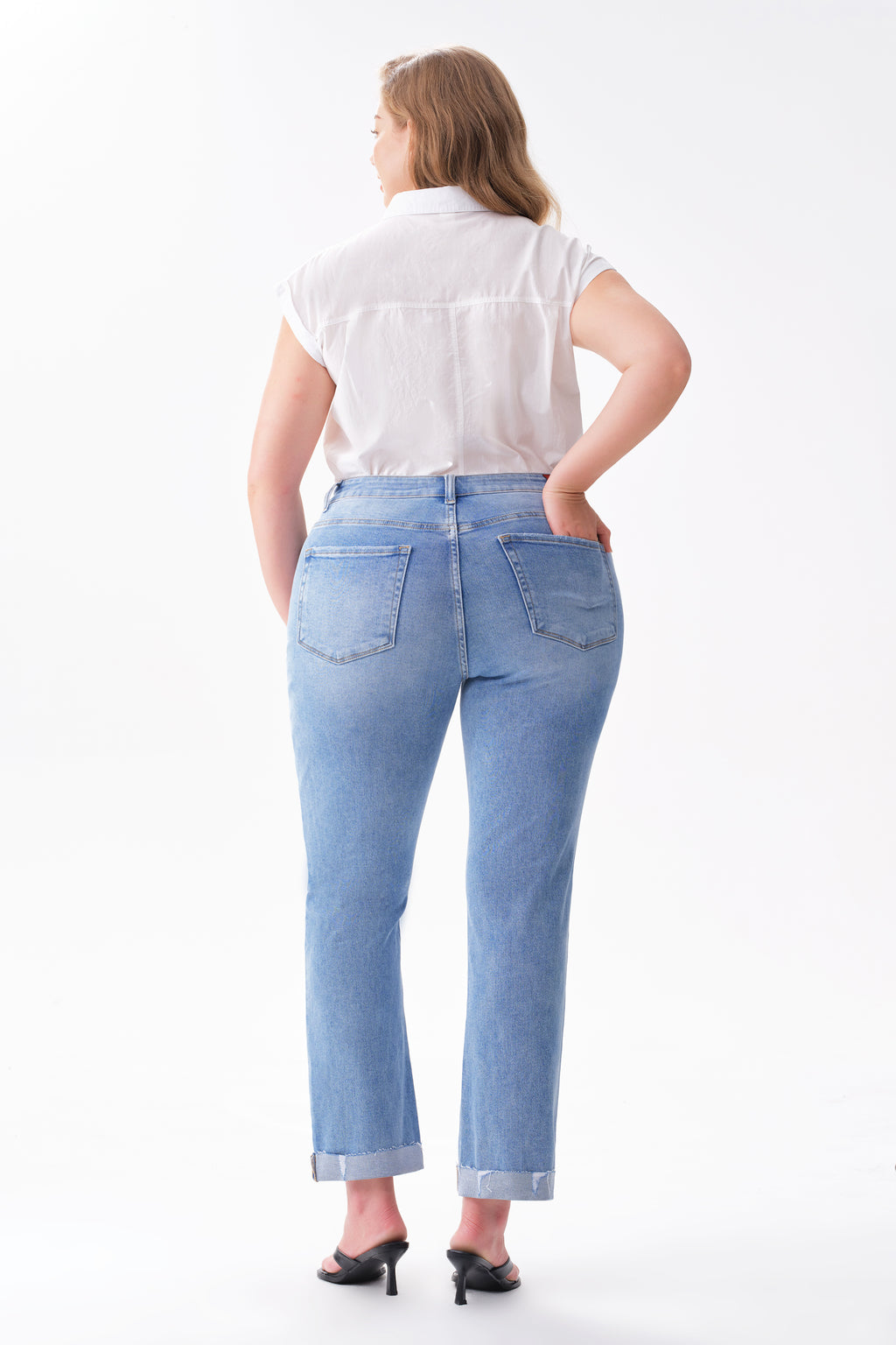ONESO Effortless Mid Rise Straight Jeans