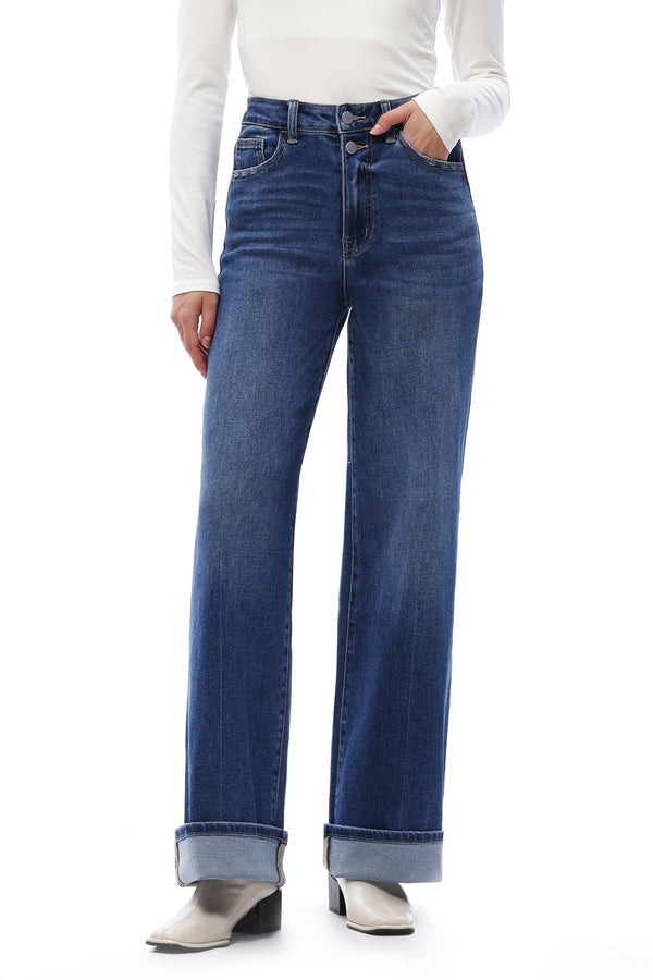 Refined High Rise Wide Leg Jeans
