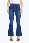 HIGH WAIST FLARE BOOTCUT DENIM JEANS OSF1094 DARK BLUE