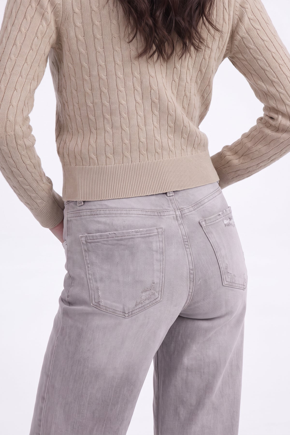 ONESO Comfortable High Rise Wide Leg Jeans