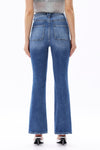 HIGH RISE BOOTCUT JEANS BUTTUM FLY WITH PATCH POCKET DENIM OSF1140