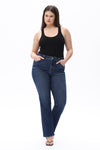 HIGH RISE CROP STRAIGHT DENIM JEANS OSTM5001EC-P