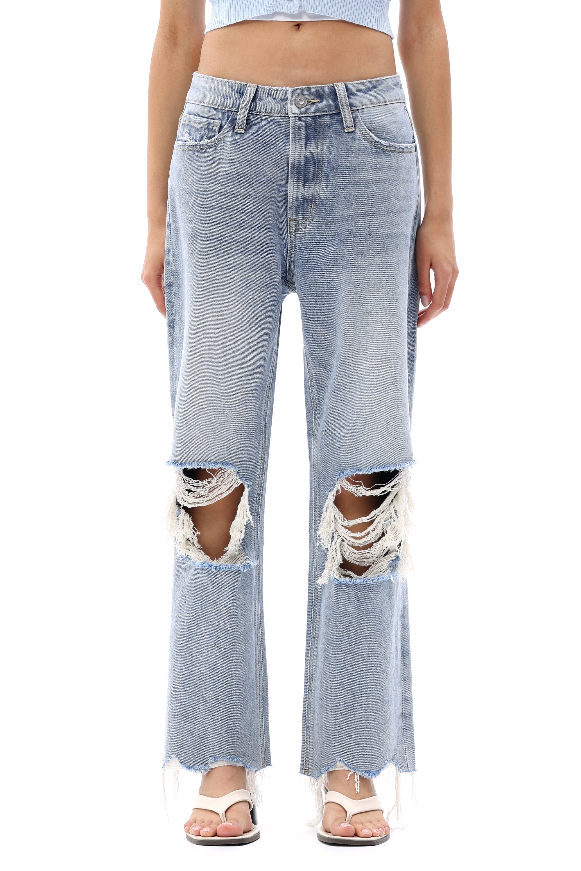 Edgy 90s High Rise Straight Jeans