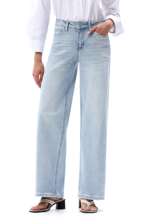 ONESO Effortless Coastal Mid Rise Wide Leg Jeans