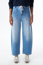 ONESO Super High Rise Patch Pocket Barrel Jeans