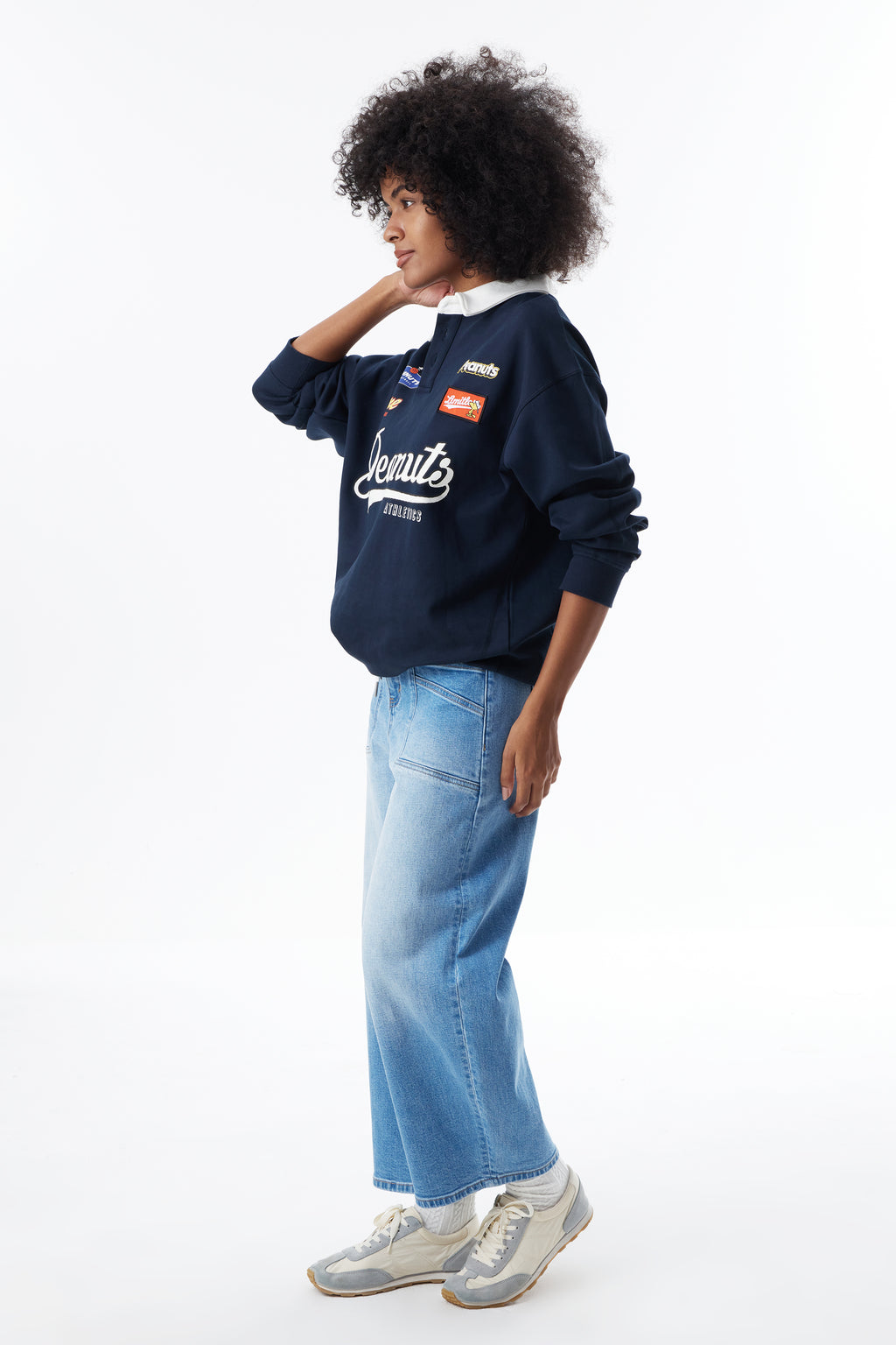 ONESO Super High Rise Patch Pocket Barrel Jeans