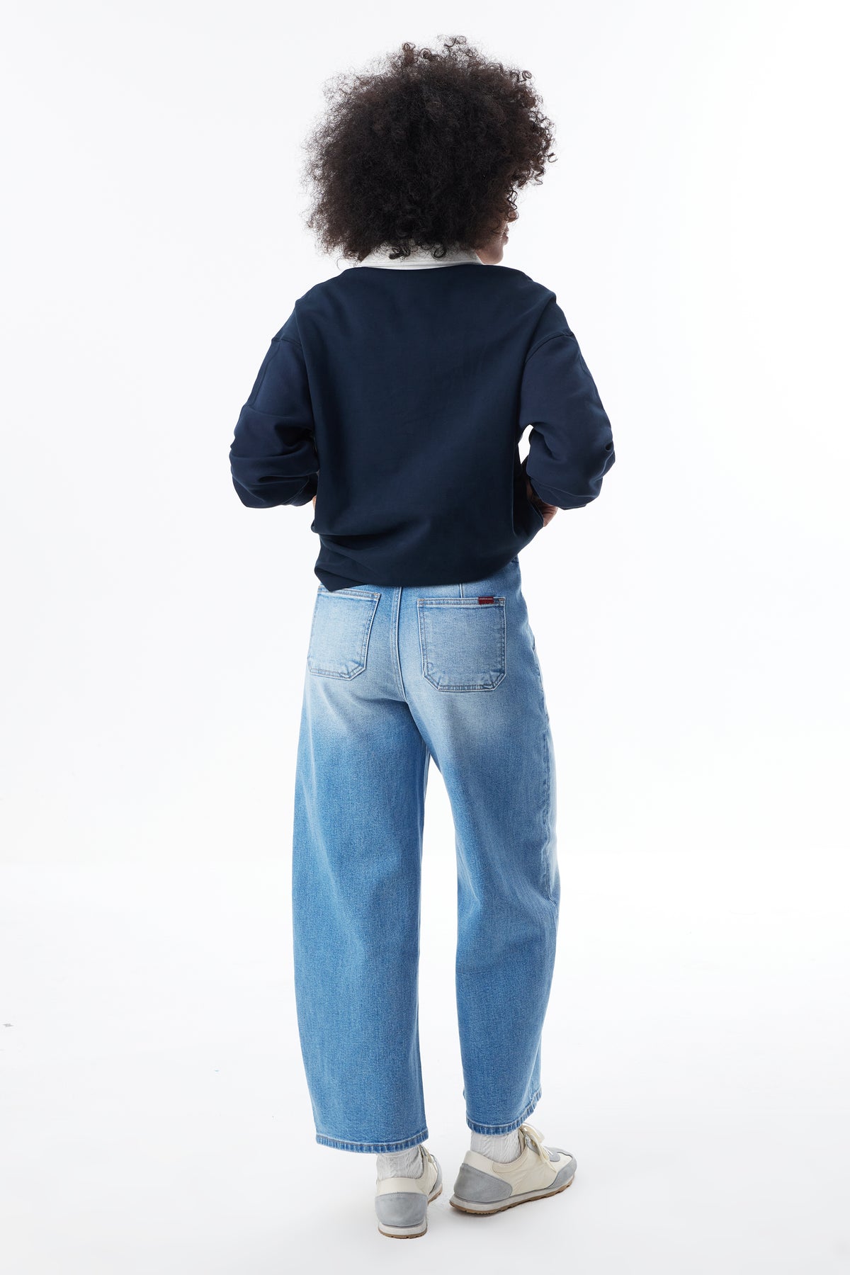 ONESO Super High Rise Patch Pocket Barrel Jeans