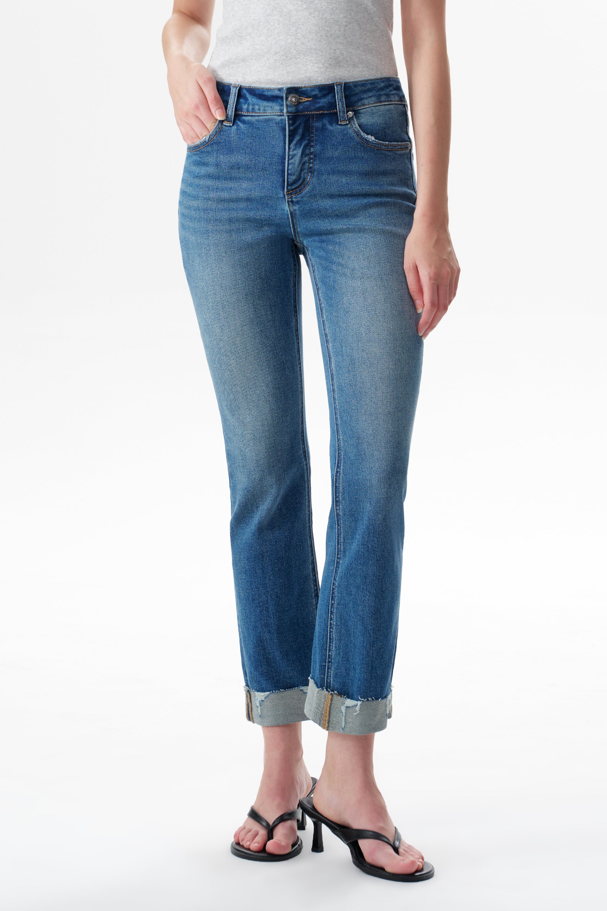 ONESO Effortless Mid Rise Straight Jeans