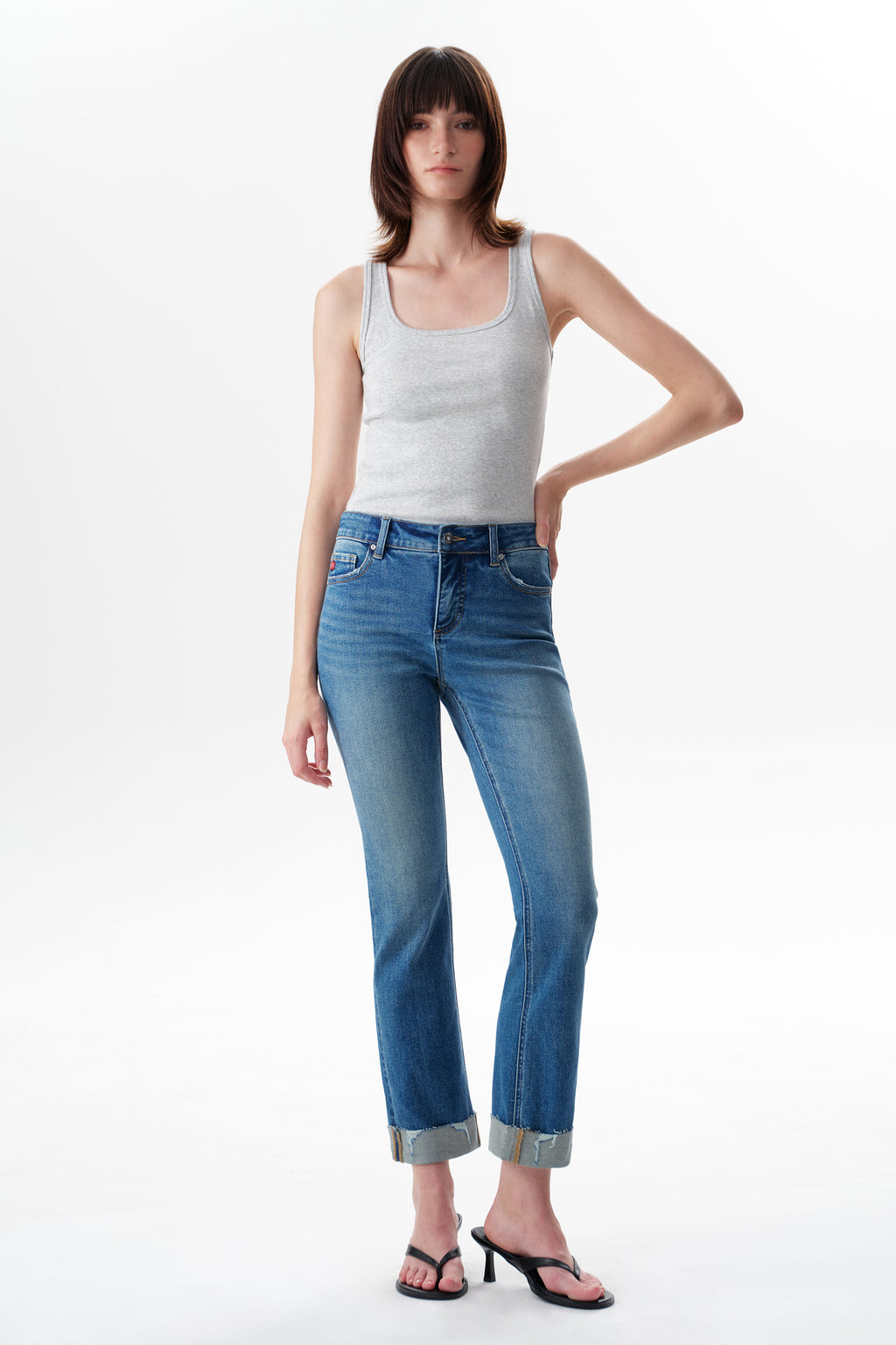 ONESO Effortless Mid Rise Straight Jeans