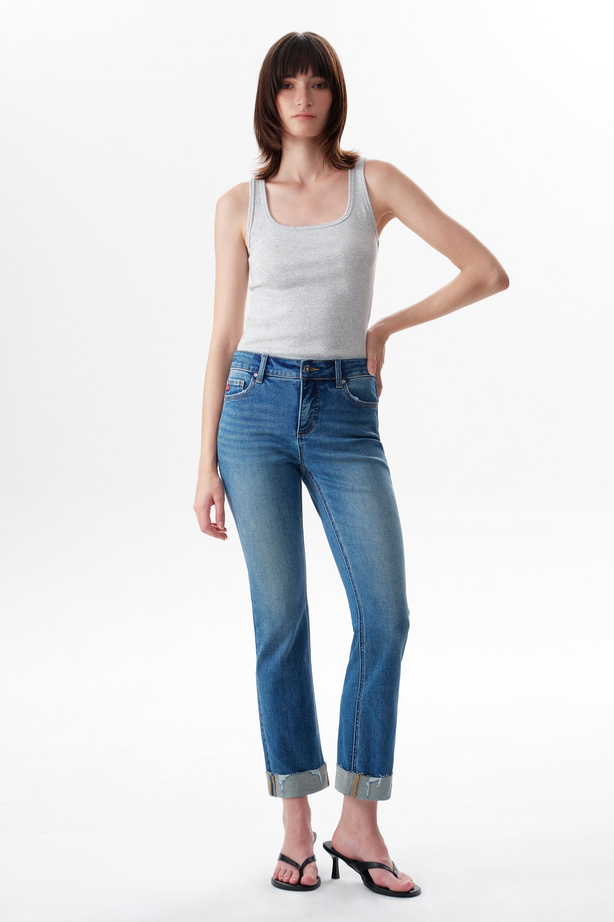 ONESO Effortless Mid Rise Straight Jeans
