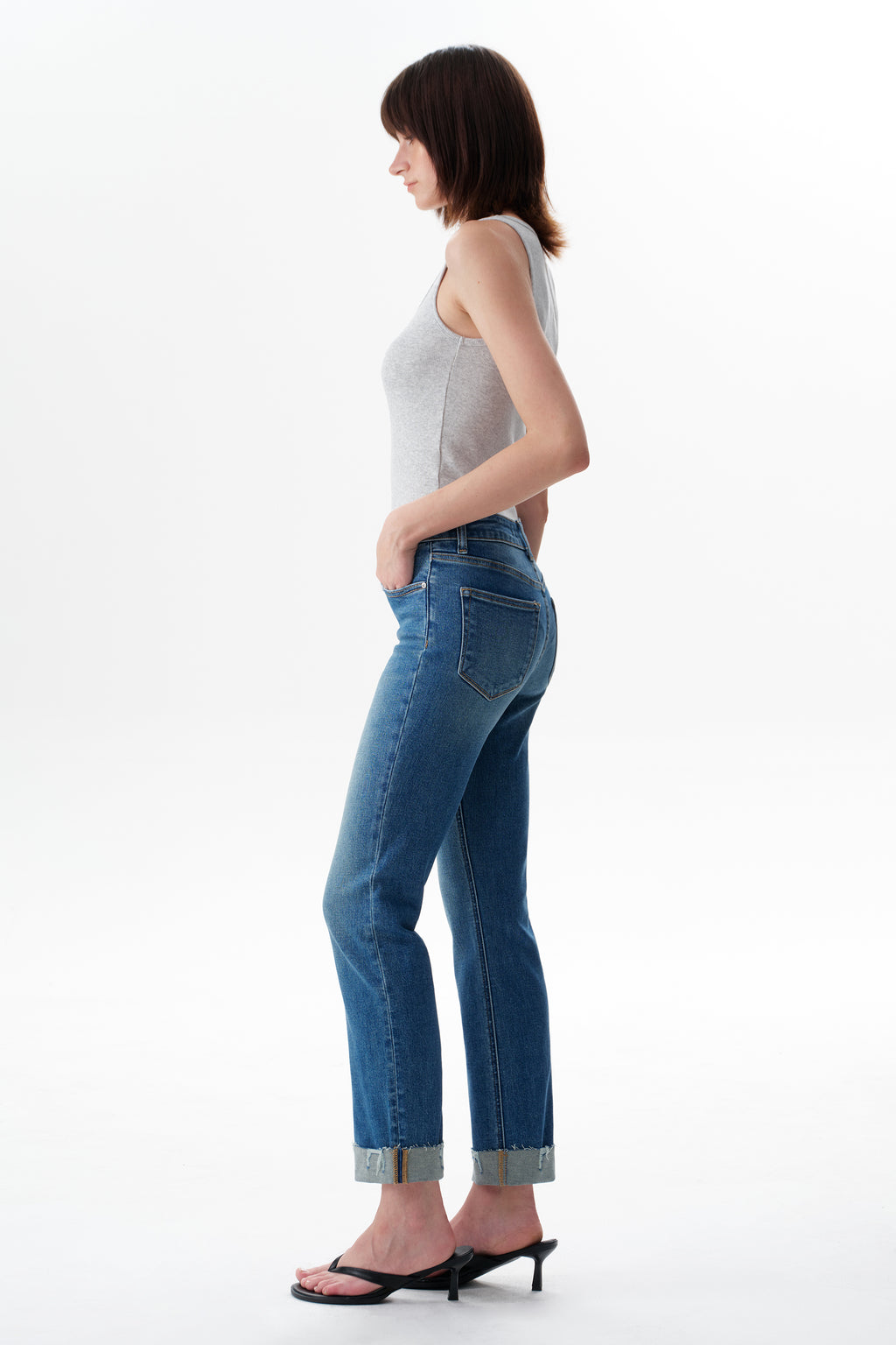 ONESO Effortless Mid Rise Straight Jeans