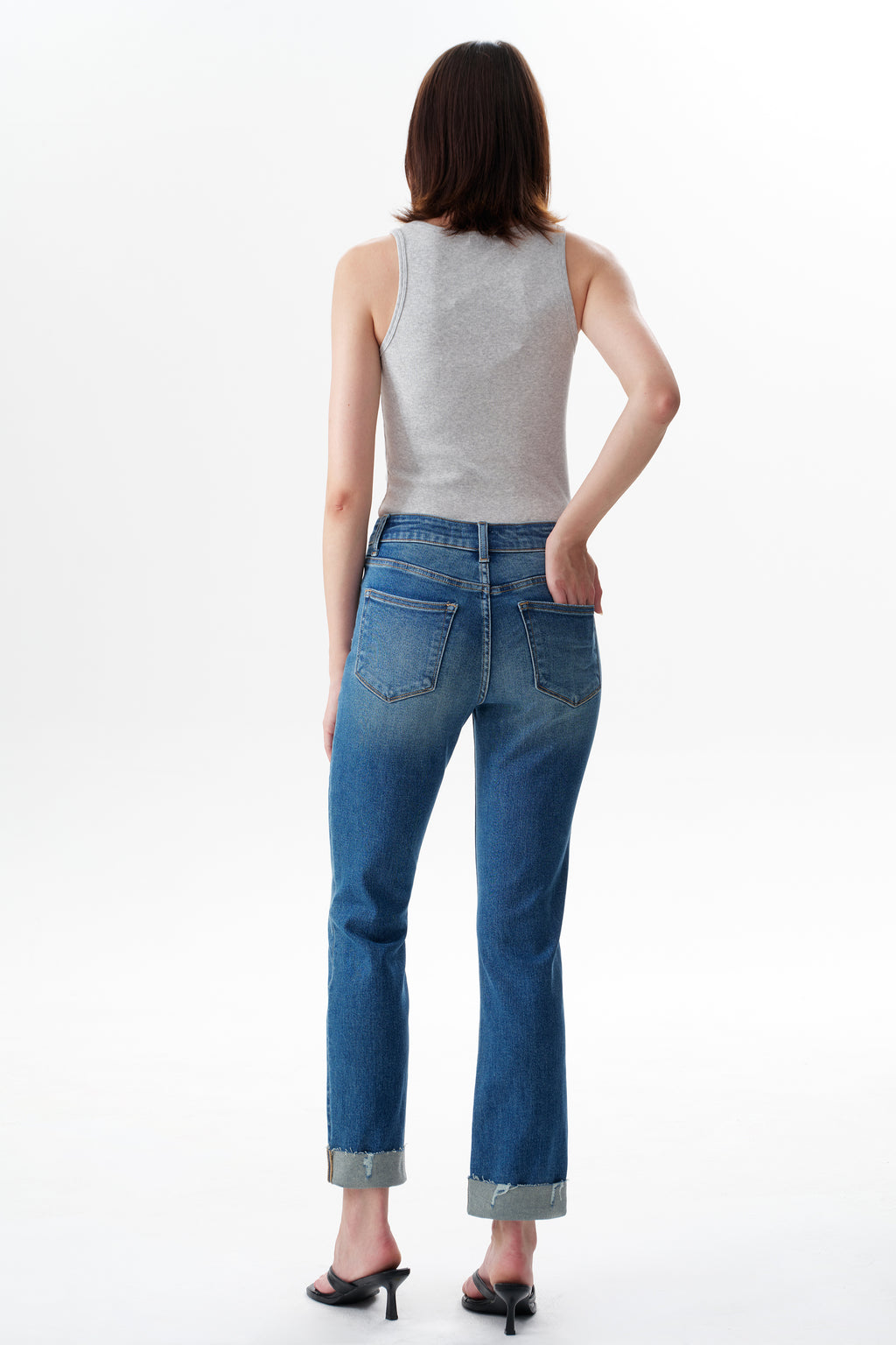 ONESO Effortless Mid Rise Straight Jeans