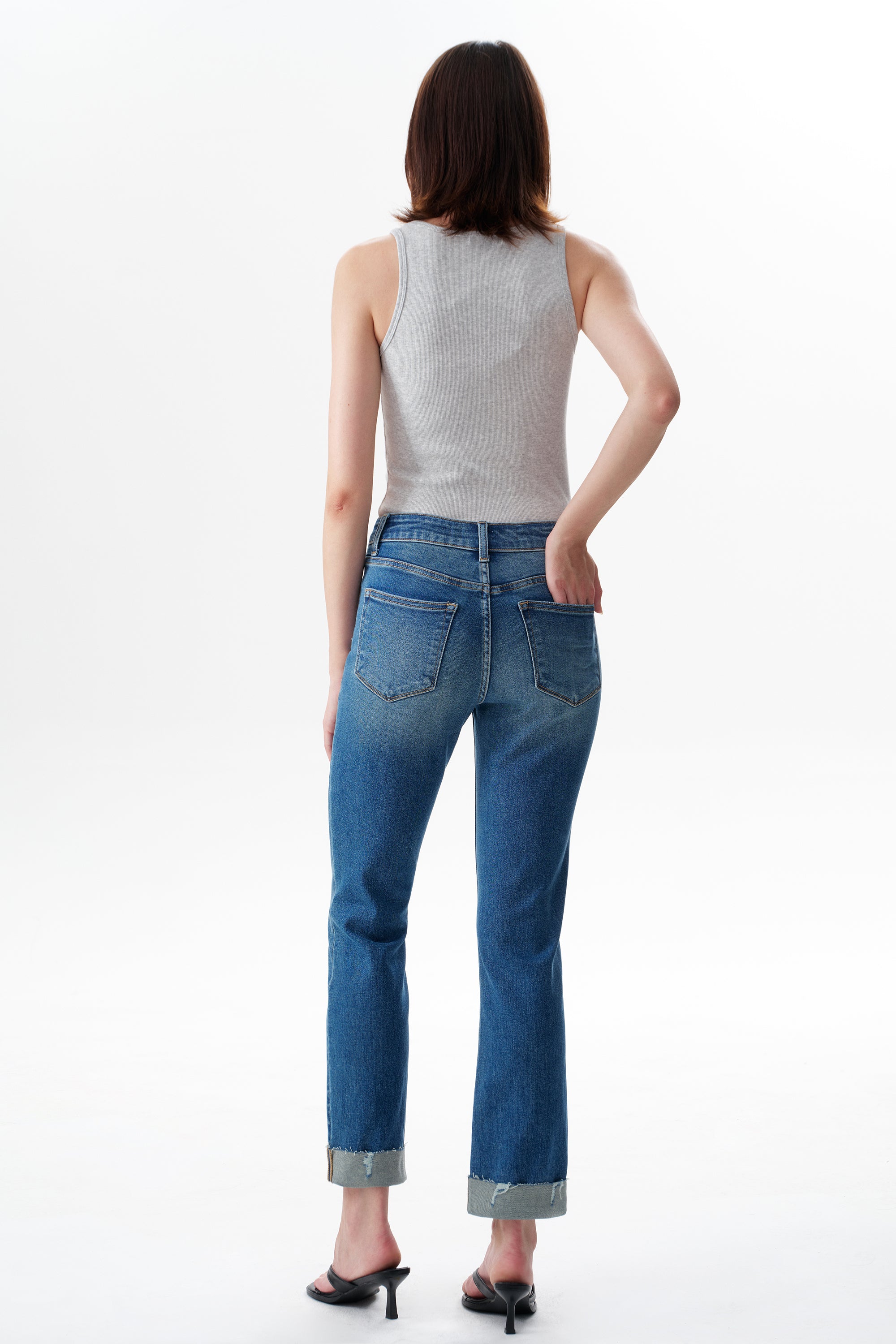ONESO Effortless Mid Rise Straight Jeans