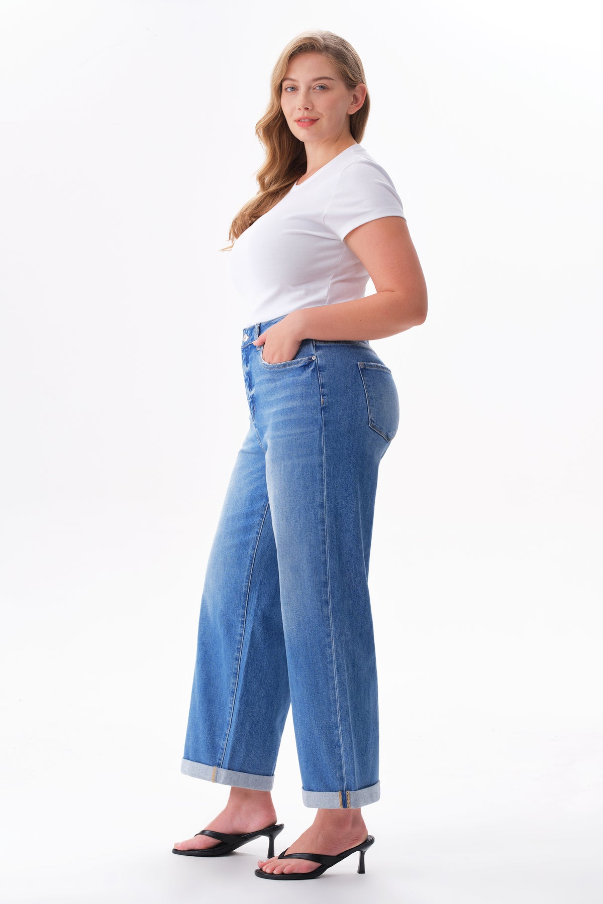 ONESO Timeless High Rise Wide Leg Jeans