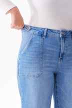 ONESO Modern Mid High Rise Wide Leg Jeans