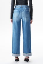 Modern Mid High Rise Wide Leg Jeans