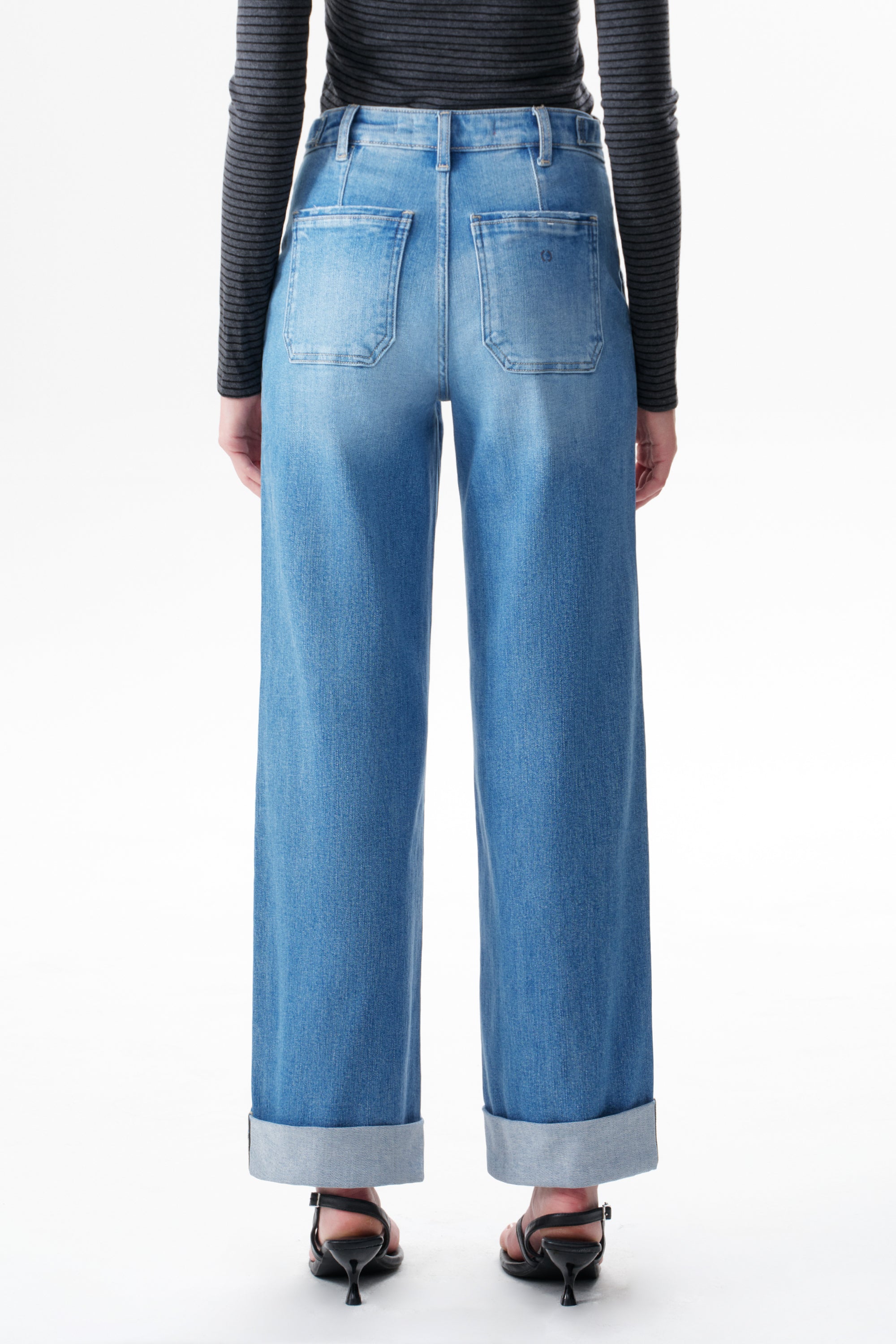 Modern Mid High Rise Wide Leg Jeans