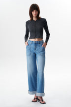 Modern Mid High Rise Wide Leg Jeans
