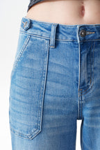 Modern Mid High Rise Wide Leg Jeans