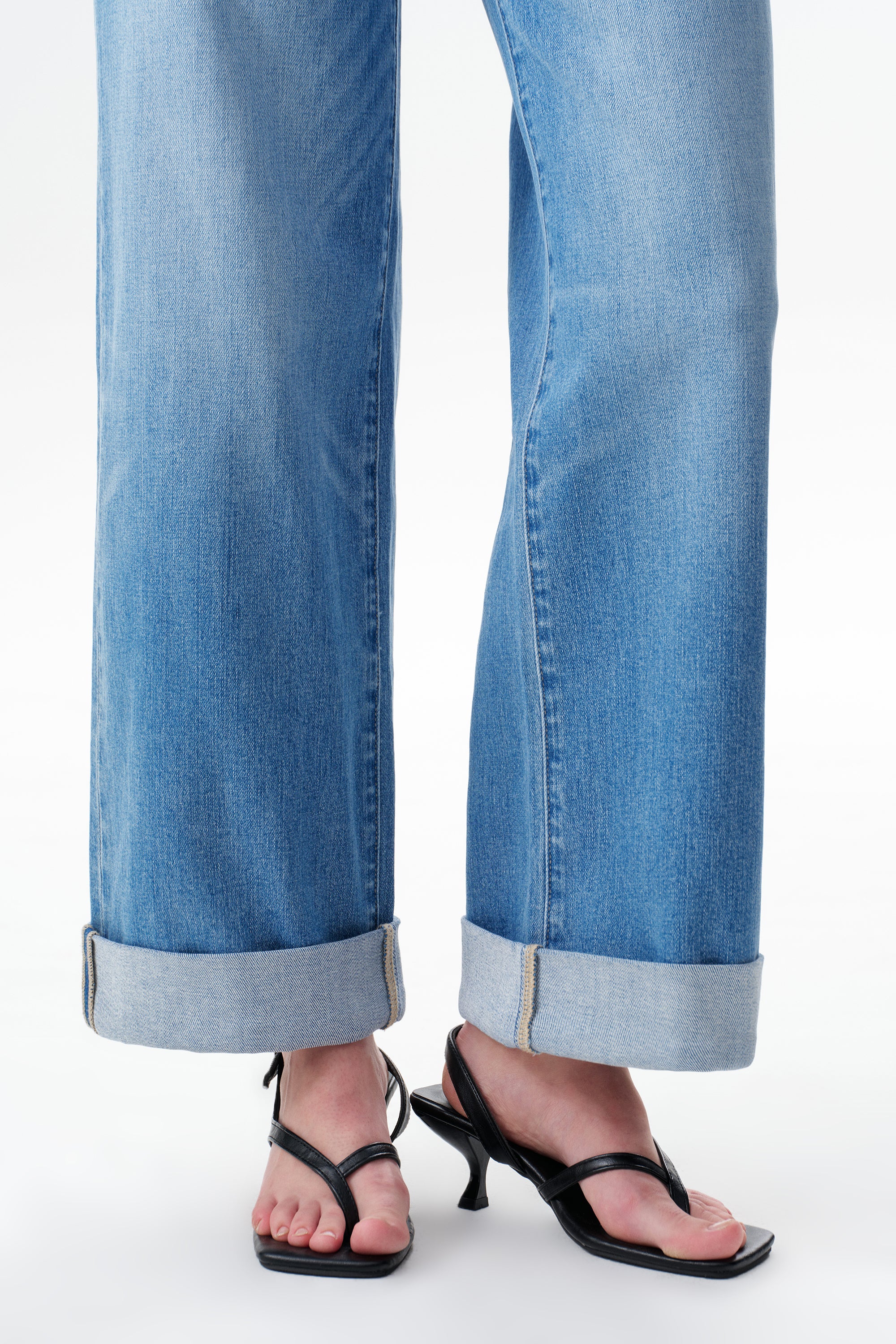 Modern Mid High Rise Wide Leg Jeans