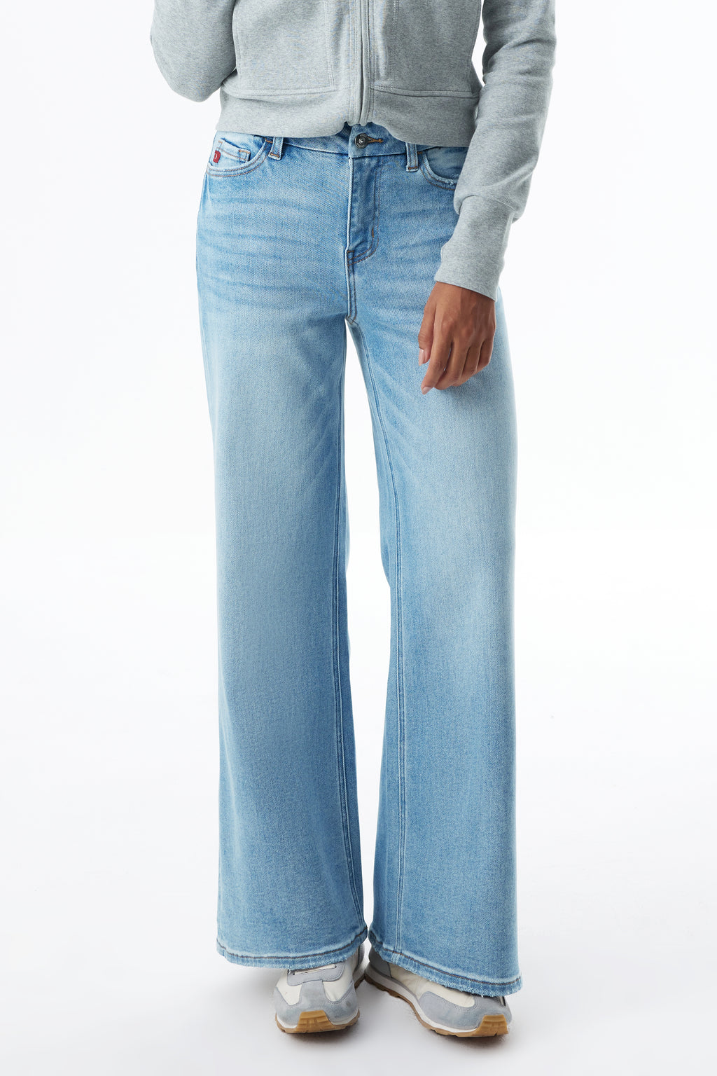 ONESO High Rise Distressed Wide Leg Jeans