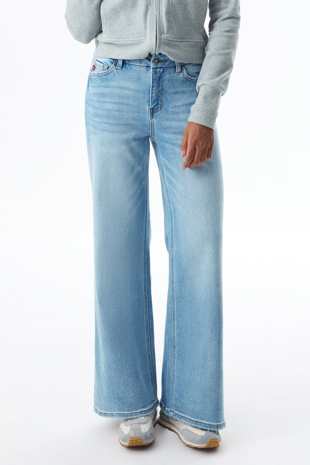ONESO High Rise Distressed Wide Leg Jeans