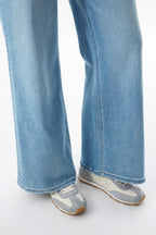 ONESO High Rise Distressed Wide Leg Jeans